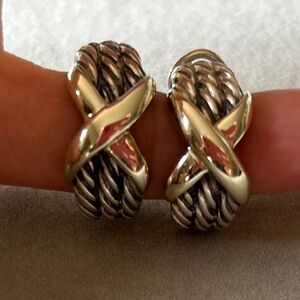 David Yurman  Sterling Silver and 14K gold Classic X Collection